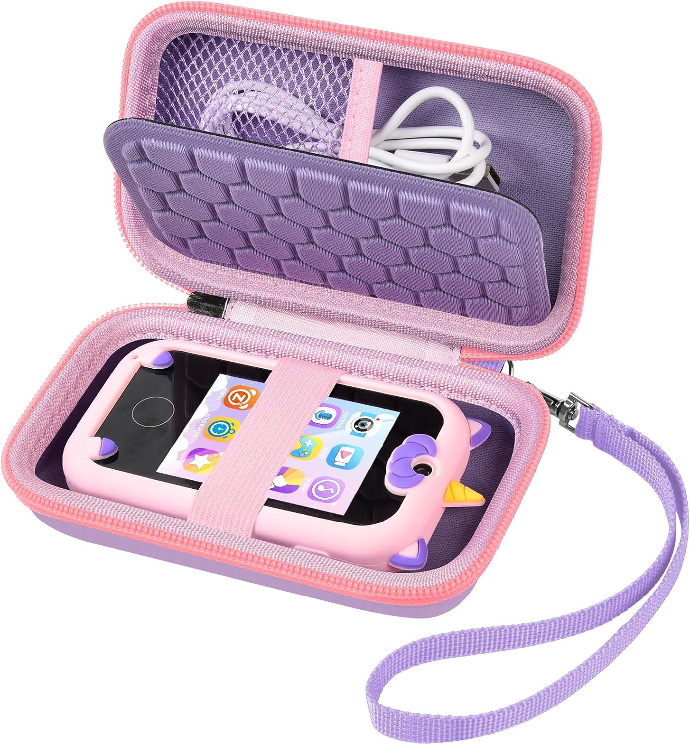 ALKOO Kids Toy Smartphone Case Compatible with Kikapabi/for Joozfee/for dancingcow/for Prysyedawn, Learning Toys Holder for Play Cell Phone, SD Card, Over 7 Years Age- Purple