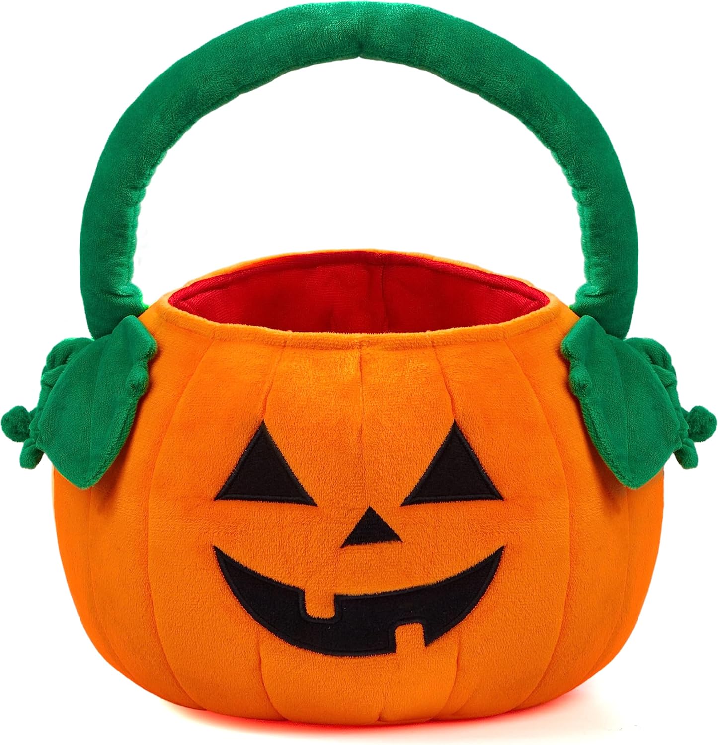 JOYIN Halloween Pumpkin Plush Tote Bucket, 11 X 13.4 inches Candy Trick or Treat Bag, Cute Halloween Basket with Handle for Kids Girl Boy Trick or Treating, Party Favor Supplies , Kids Gifts Goody Bag