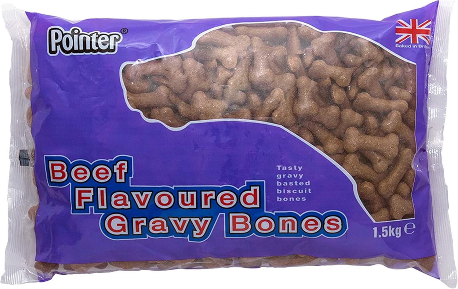Pointer - Beef Flavoured Gravy Bones, Beefy Dog Treats, Tasty Gravy Dog Bones, 1.5kg