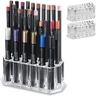 BY ALEGORY Acrylic Eyeliner Organizer & Lip Liner Organizer 26 Space Storage 20 Standard 6 Jumbo Cosmetic Pencil Makeup Display Case Refillable Container
