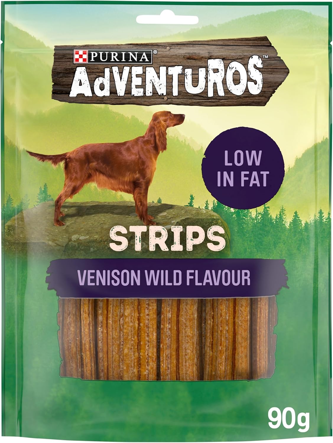ADVENTUROS Strips Venison Dog Treats 90g