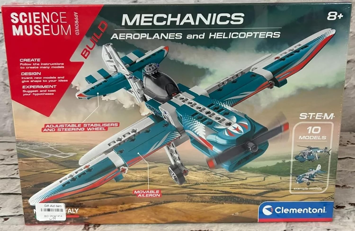 Clementoni 61326, Science Museum Mechanics Laboratory Aeroplanes and Helicopters Science Kit for children, Ages 8 years plus, Multicolor, 39.6 x 27.8 x 6 centimetres