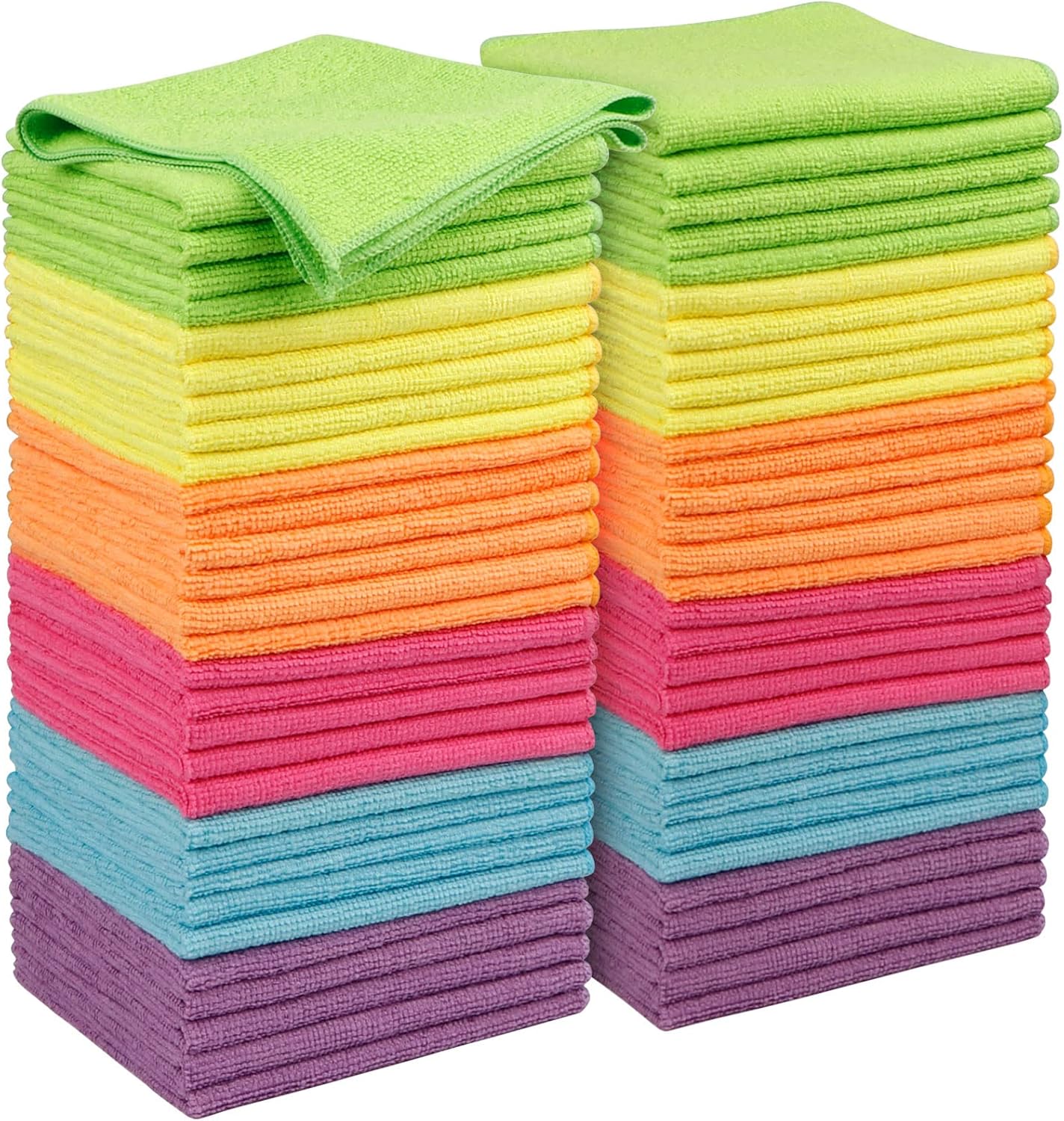 Orighty Microfibre Cleaning Cloths, Pack of 60, Highly Absorbent Cleaning Supplies, Lint Free Cloths for Multiple-use, Powerful Dust Removal Cleaning Rags for House, Kitchen, Car Care(12x12 inch)