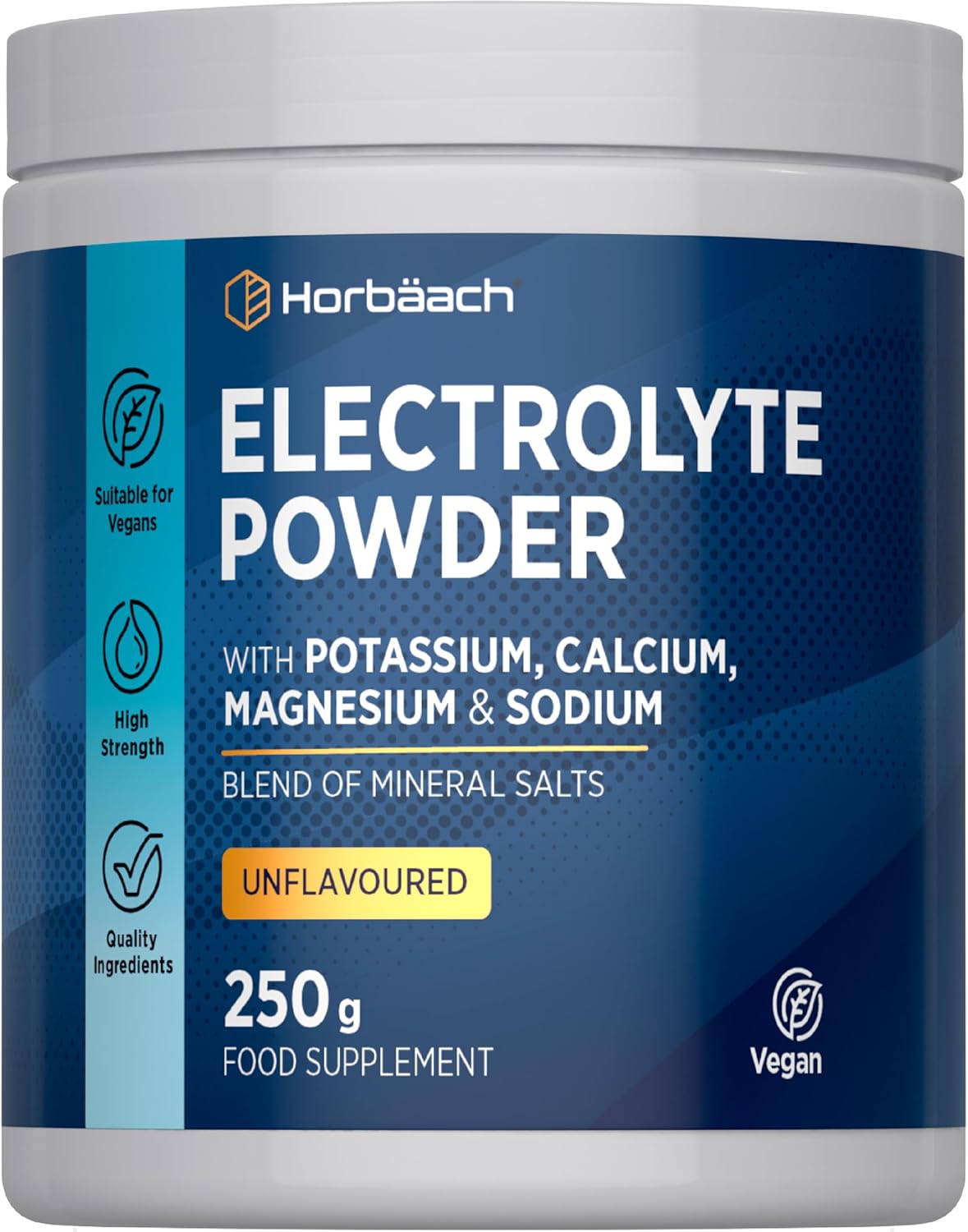 Electrolytes Powder 250g | Keto & Fasting Electrolyes Drink | 100 Servings | No Sugar Added - Unflavoured | with Potassium, Calcium, Magnesium & Sodium | by Horbaach