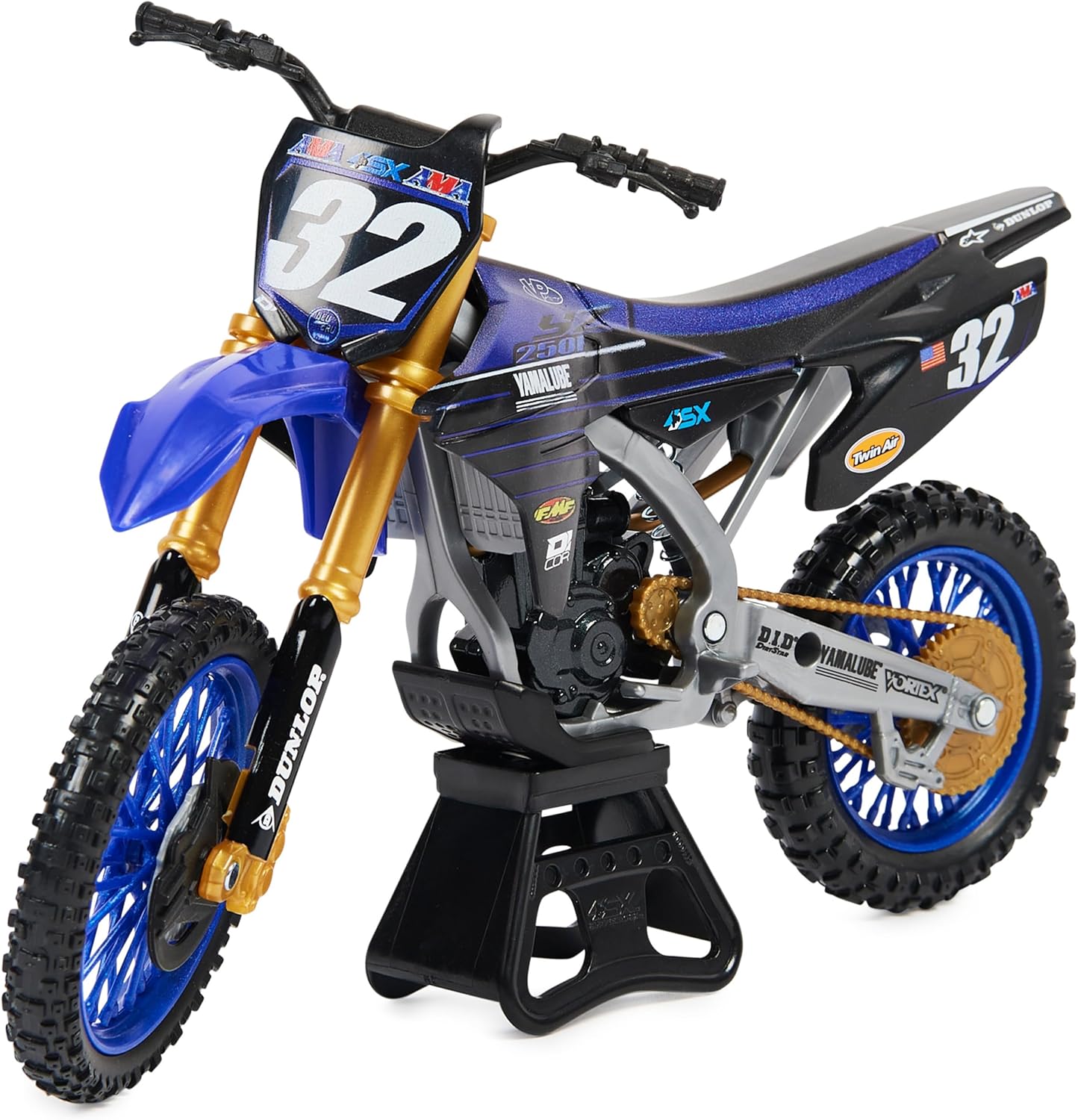 Authentic Justin Cooper 1:10 Scale Collector Die-Cast Toy Motorcycle Replica with Display Stand, For Collectors and Kids Age 5 and Up