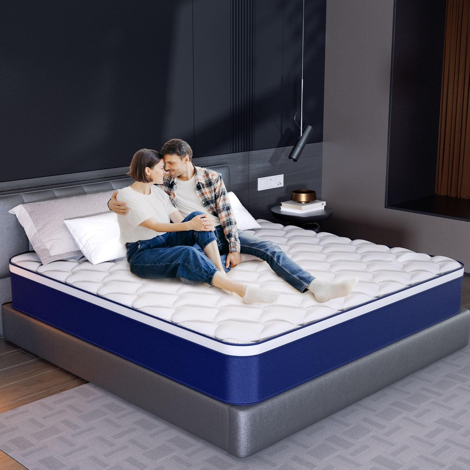 12 Inch Hybrid Queen Mattress in a Box - Gel Memory Foam & Pocket Springs for Back Pain Relief, Soft & Plush Fiberglass-Free Bed, CertiPUR-US Certified, 60x80 Inches