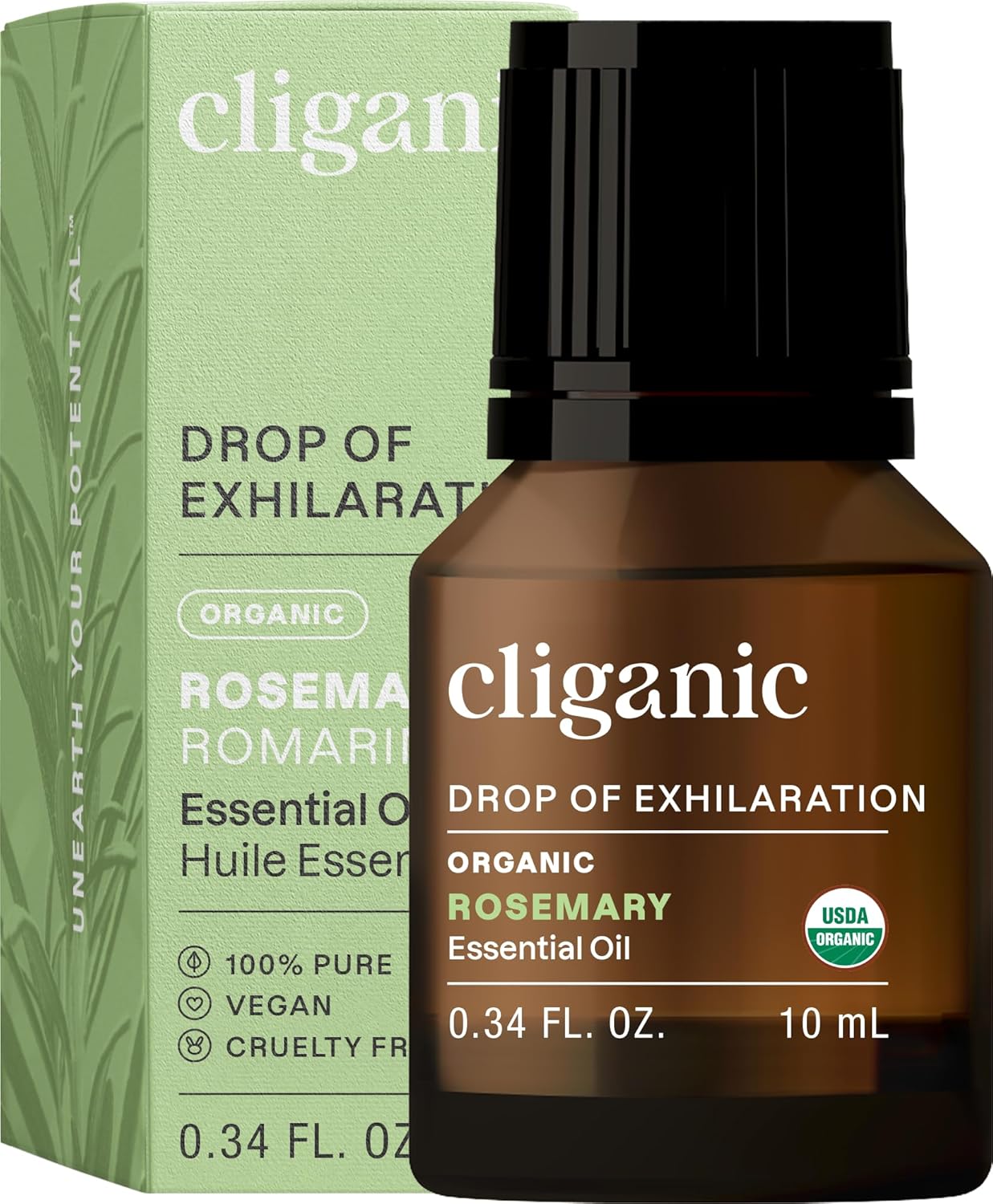 Cliganic, 100% Pure Essential Oil, Rosemary Oil, 10ml