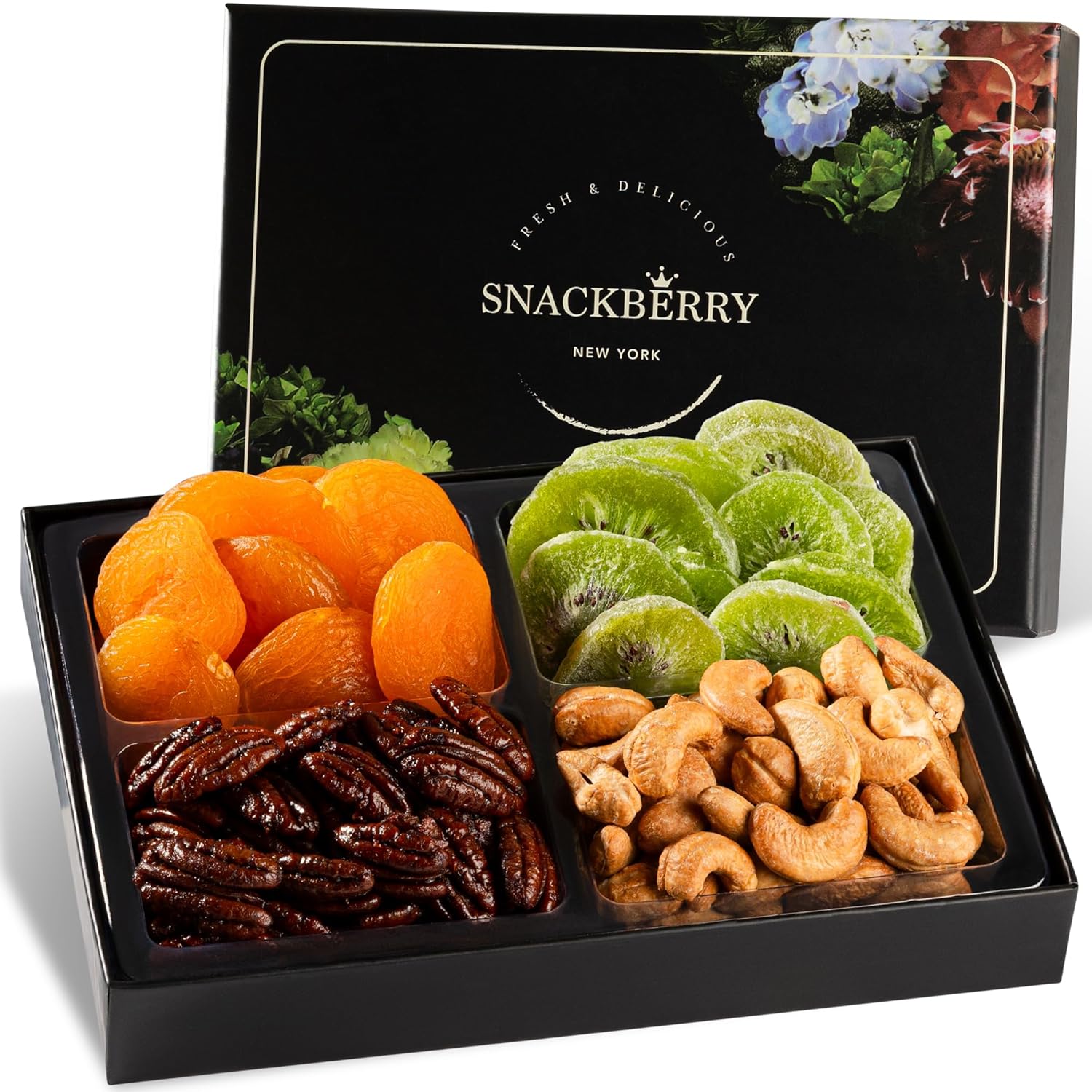 Holiday Christmas Variety Dried Fuit and Nuts Gift Basket, Nut Platter, Thanksgiving Gift Basket, Gift Box for Birthday. Anniversary, Get Well Gift, Gift for Him, Her and Family, Snackberry (1 Pack)