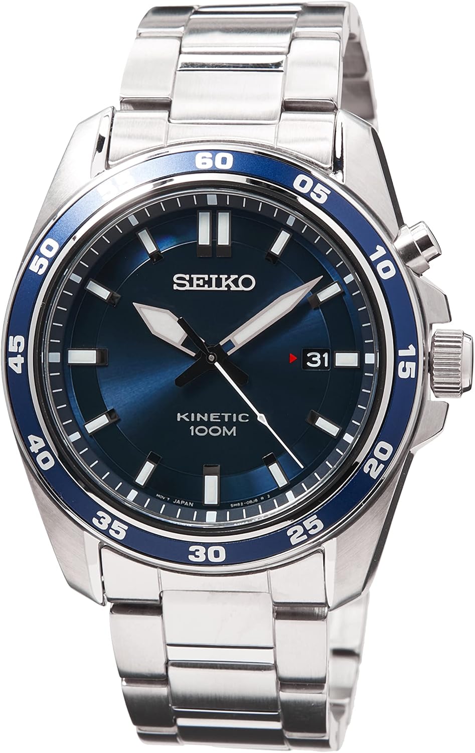 Seiko Herren-Uhr Kinetik Edelstahl mit Edelstahlband