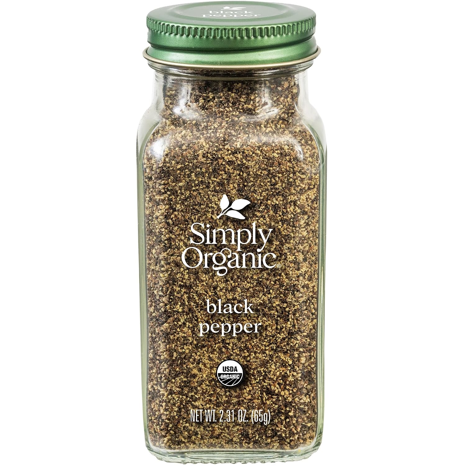 Simply Organic Ground Black Pepper, 2.31-Ounce Jar, Medium Ground Pepper, Certified Organic, Kosher, Potent Pepper Taste