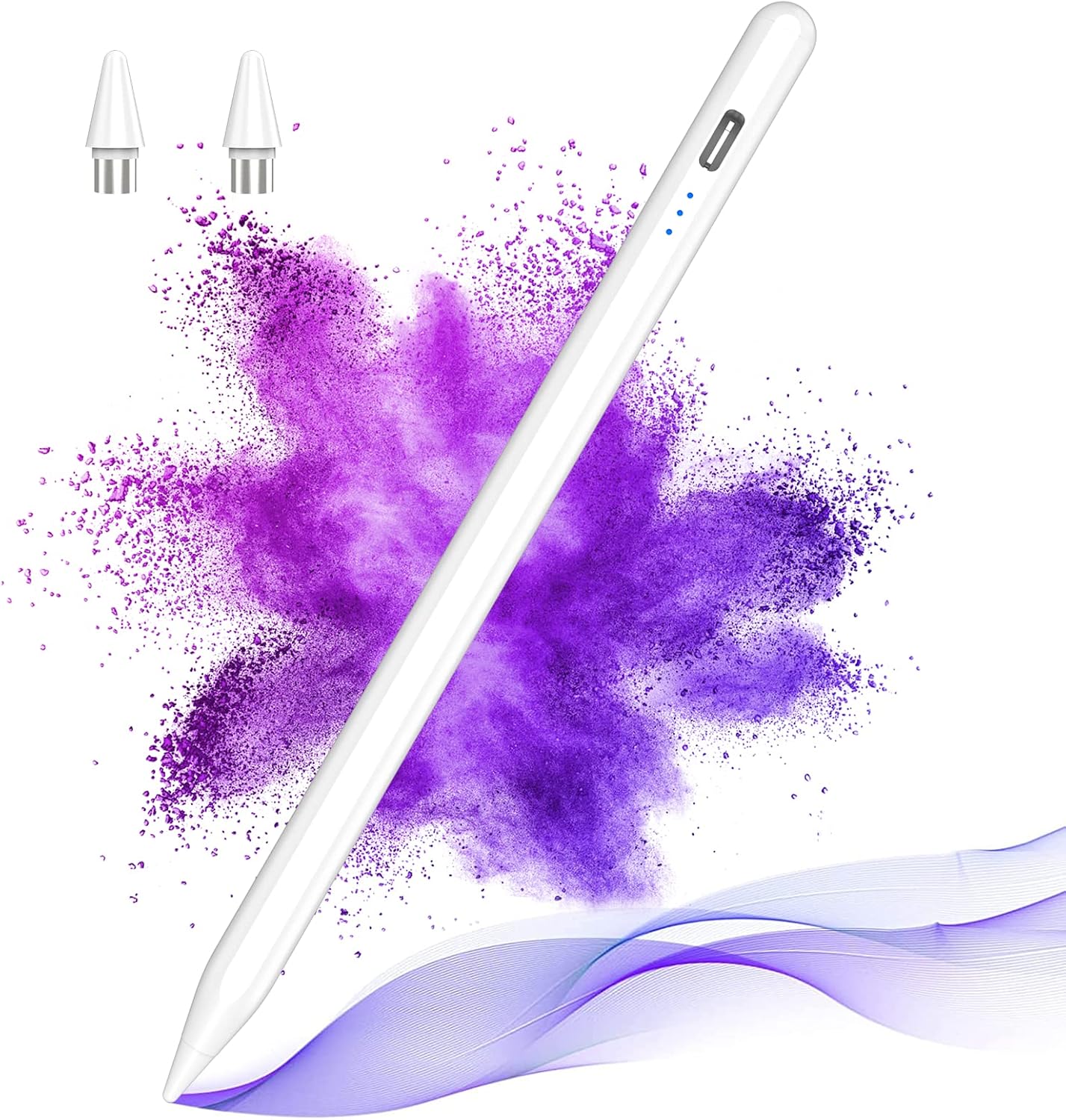 Stylus Pen for Android Touch Screens,Stylus Pencil for Tablet,Stylus Compatible Samsung/HuaWei/Tablet/Phone,Capacitive Pen with 2 Replacement Tips,White