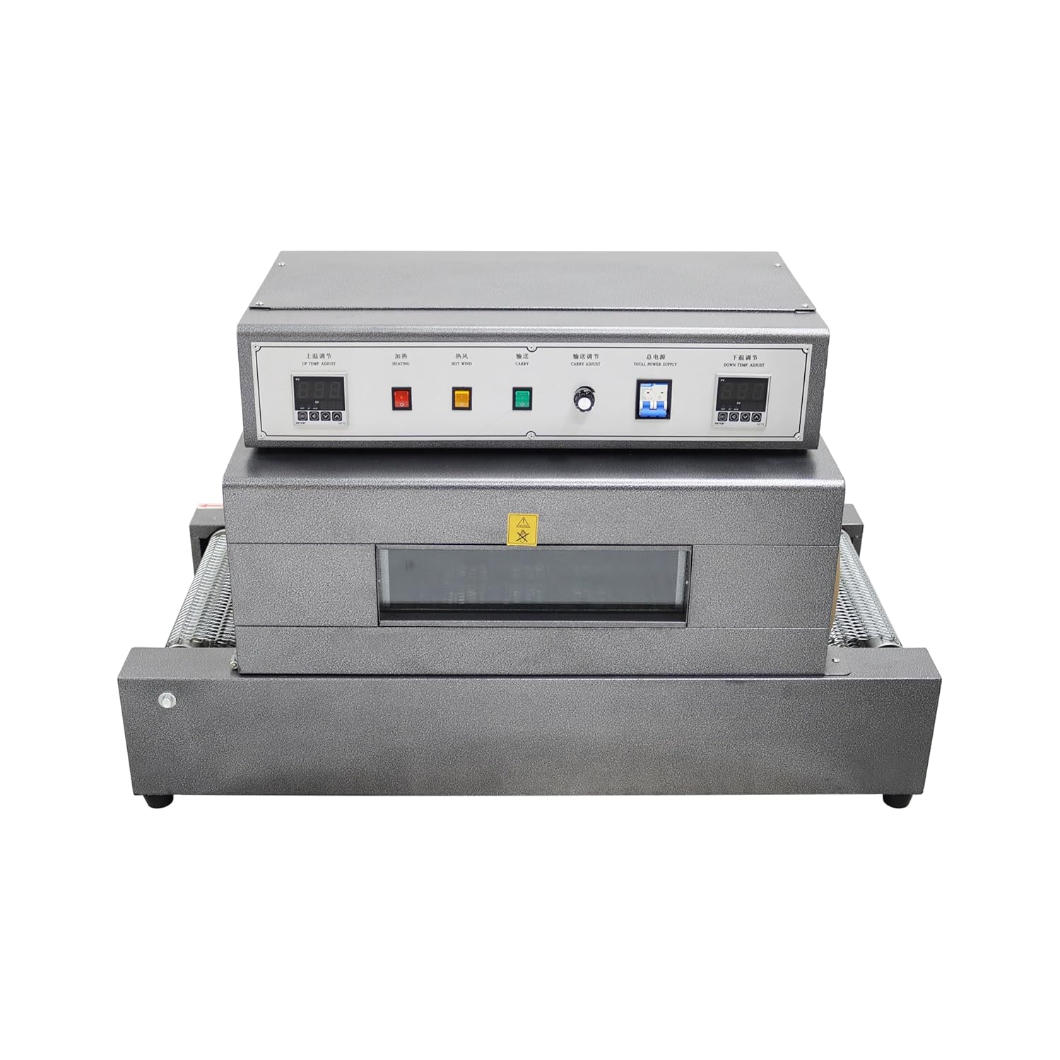 Mesh Type Thermal Shrink Wrap Machine Heat Tunnel Wrap Equipment for Bottles Food Heat Shrink Tunnel Packaging Machine Adjustable Temperature & Speed with Digitial Display Panel 220V 5.5KW