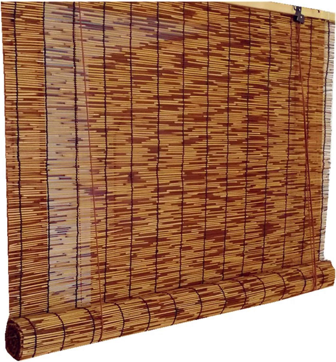KDDFN Bamboo Roll Up Window Blind,Exterior Roller Shade Outdoor,Roman Blinds Louver Window Roller Blinds,Hand-Woven,Retro Decoration,Breathable,Anti-Uv,Protection Privacy (120 * 200cm/47 * 79in)