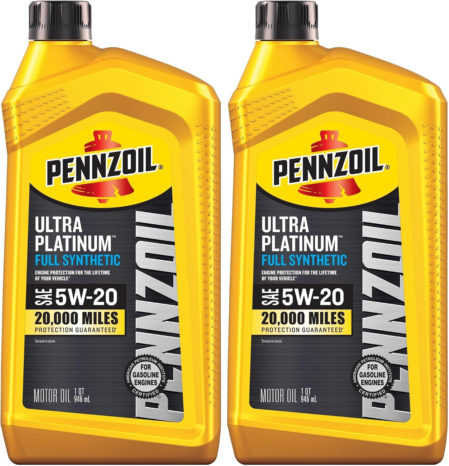 Pennzoil Ultra Platinum Full Synthetic 5W-20 Motor Oil (1-Quart, Single Pack) (Pack of 2)