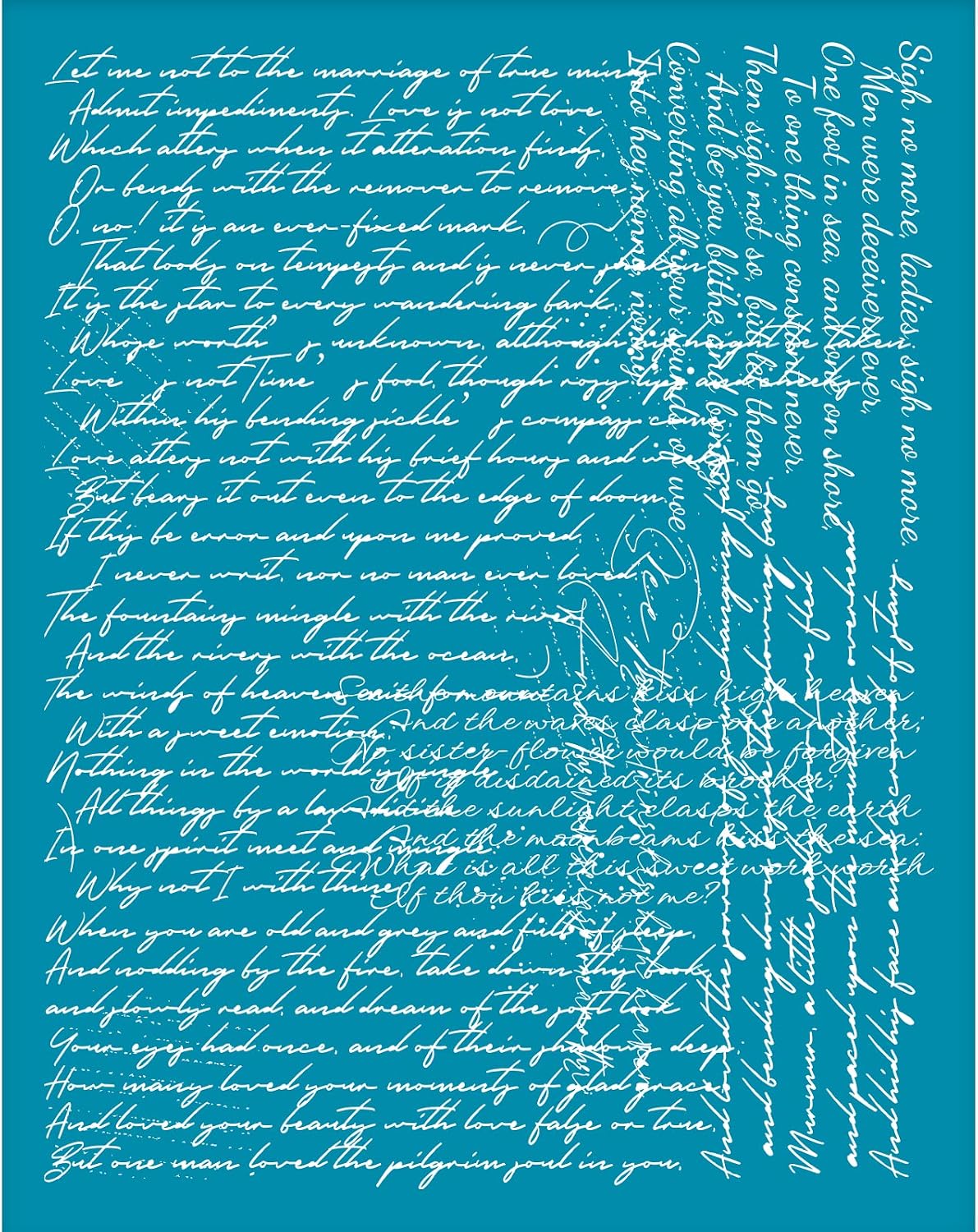 OLYCRAFT 4x5 Inch Script Writting Clay Stencils Small English Character Non-Adhesive Silk Screen Printing Stencil Poetry Clay Mesh Stencils Transfer Stencil for Polymer Clay Jewelry Earring Making