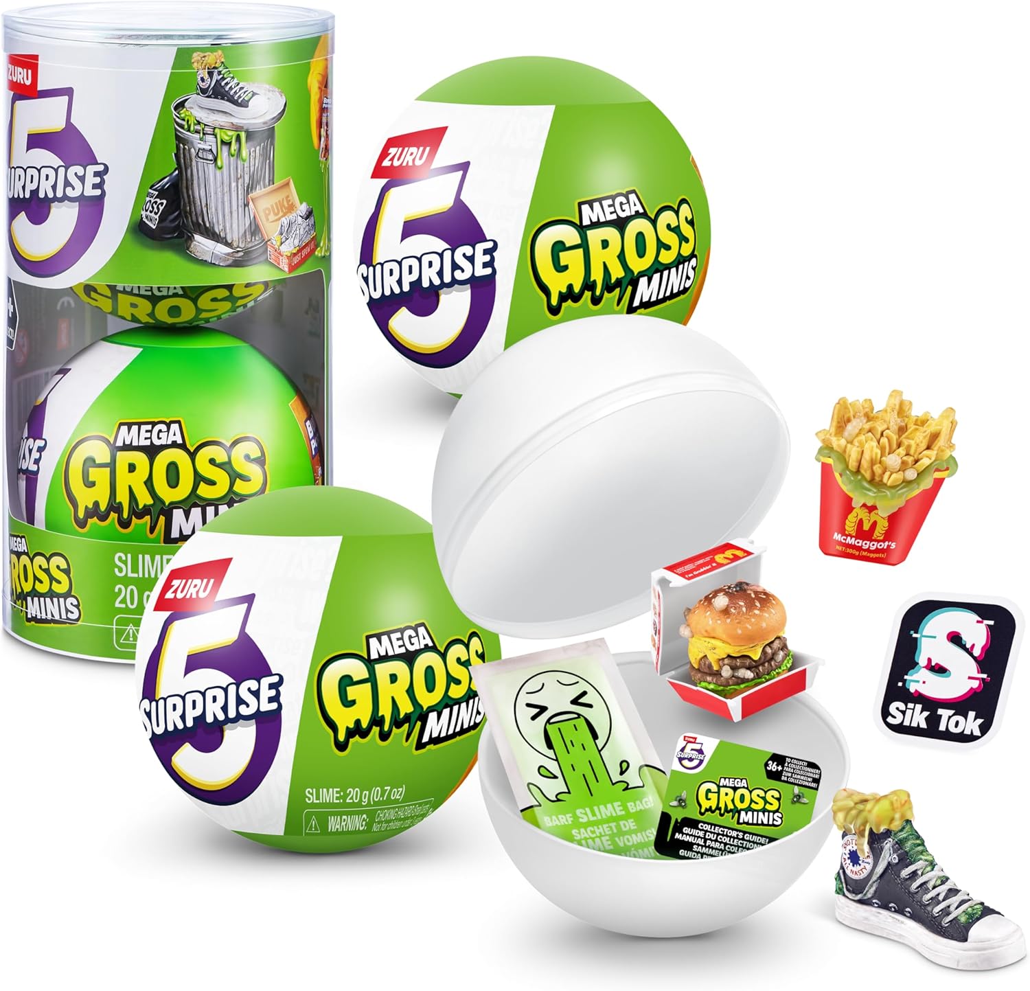5 SURPRISE Mega Gross Mini, Mystery Collectible Capsule Toy, Surprise Toy (2 Pack)