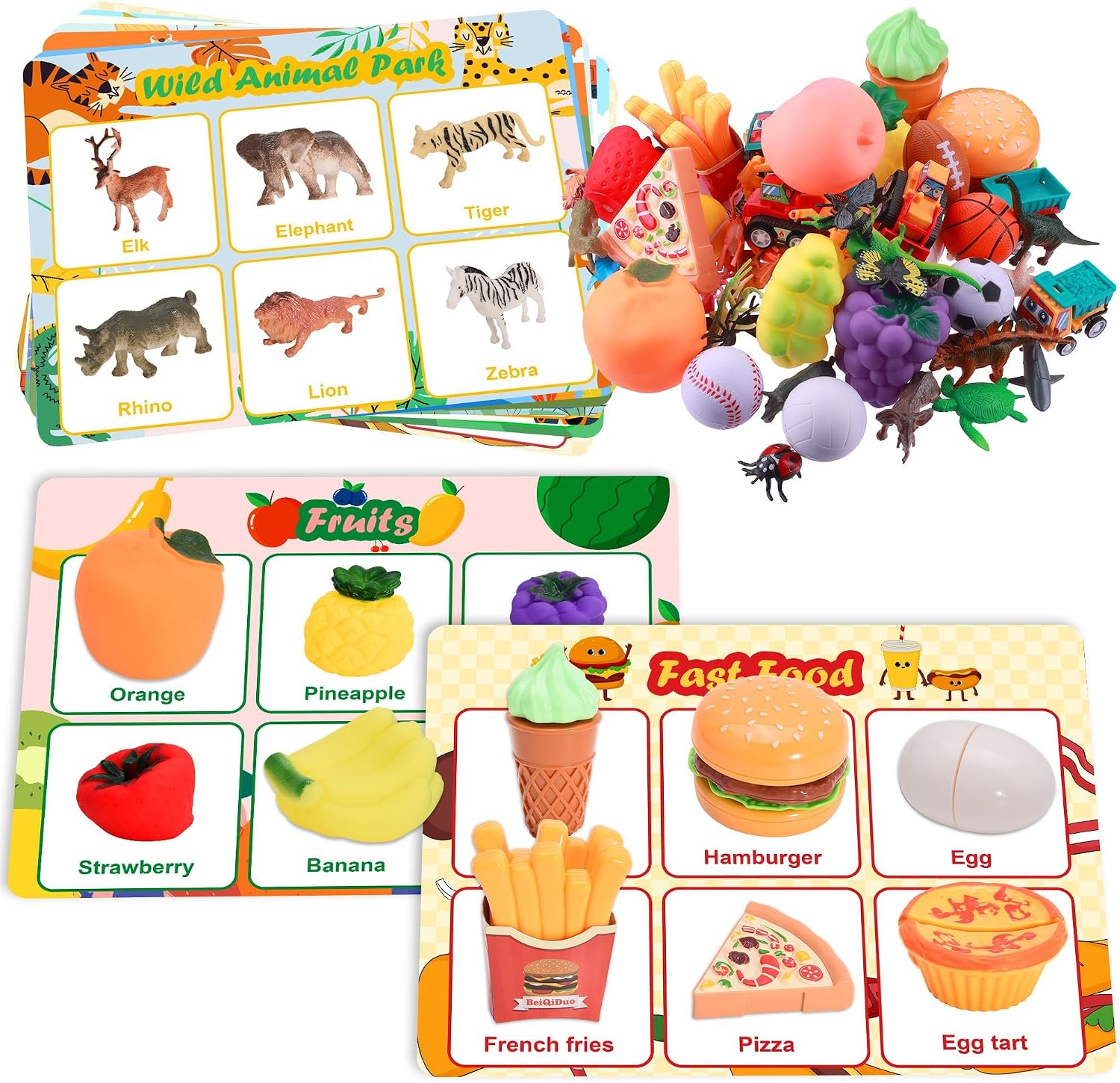 Sorting Toys for Toddlers, Learning Education Toys Montessori, Multiple Theme Playset, Fine Motor Skills Games, Preschool Learning Activities Sensory Toys for 2+ Year Old Kids Boys and Girls