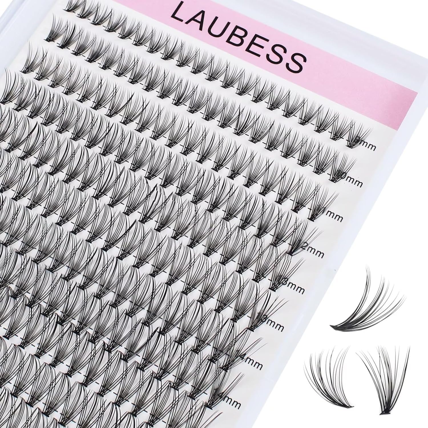 Cluster Lashes 240pcs 20D DIY Eyelash Extension D Curly Long Individual Lashes Mixed Tray Faux Mink Lash Clusters Extensions 0.07 0.10 Black (20D-0.07D-9-16mm)