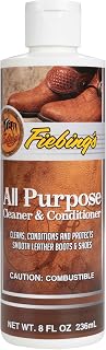 Fiebing's Leather Cleaner & Conditioner (8 oz) - All Purpose Wax-Free Color Safe Formula Protects & Strengthens All Leather - Prevents Molding, Cracking, Water Spots & Salt Stains on Car, Shoe, Purse