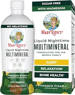Nighttime Liquid Multimineral Sleep Supplement | Sugar Free | Calm Magnesium Citrate Sleep | NO Melatonin | Calcium Magnesium Zinc | Available in 4 Flavors | Vegan | 32 Servings