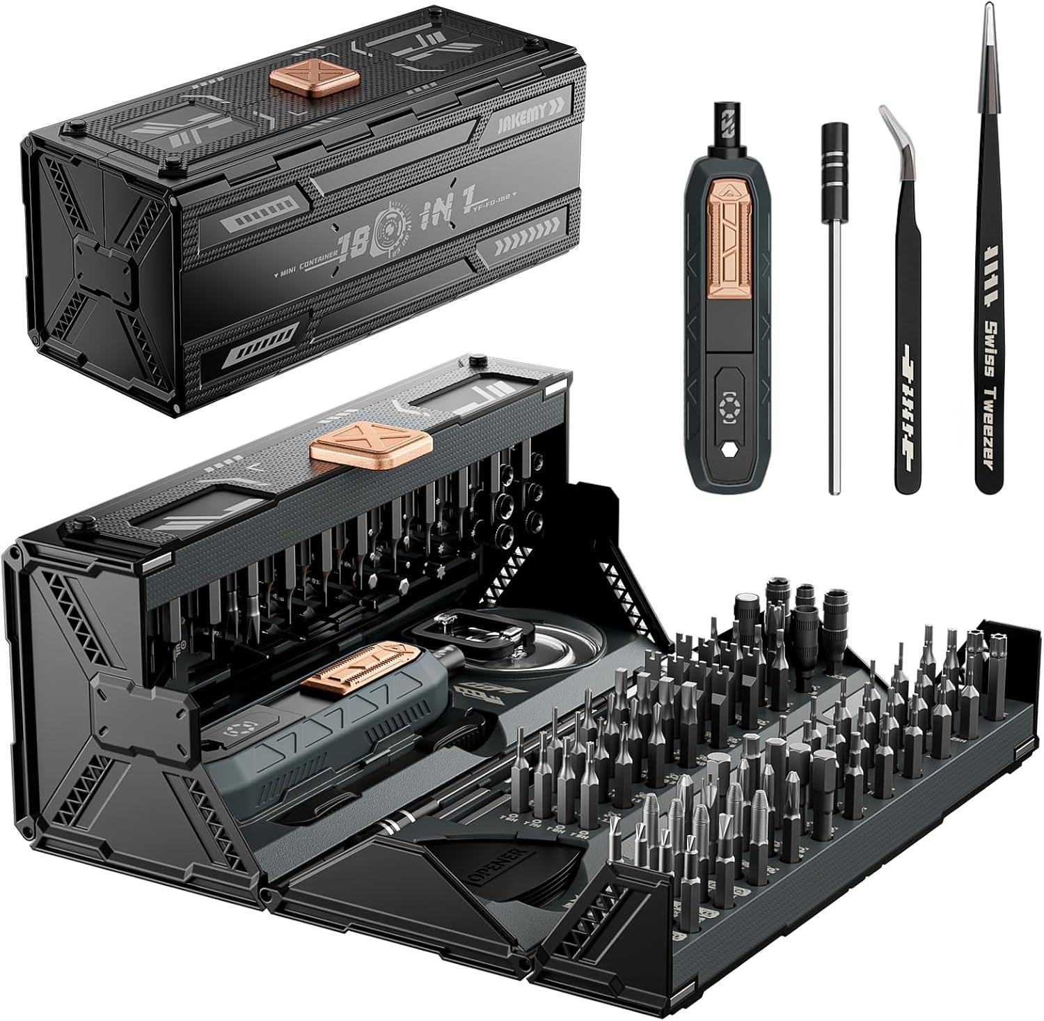 JAKEMY 180 in 1 Precision Screwdriver Set Repair Tool Kit for Laptop, iPhone, Computers, Glasses, Watches