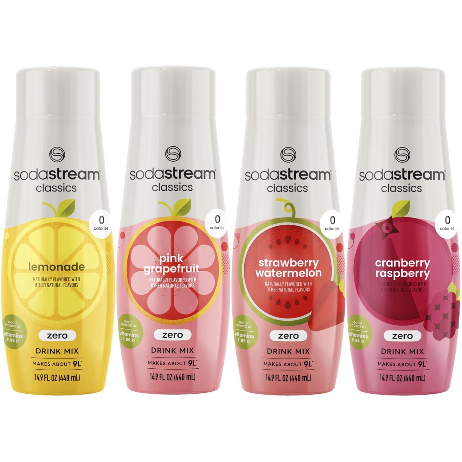 SodaStream Variety Pack Drink Mixes, 0 Calories, 14.8 Fl Oz (Pack of 4)