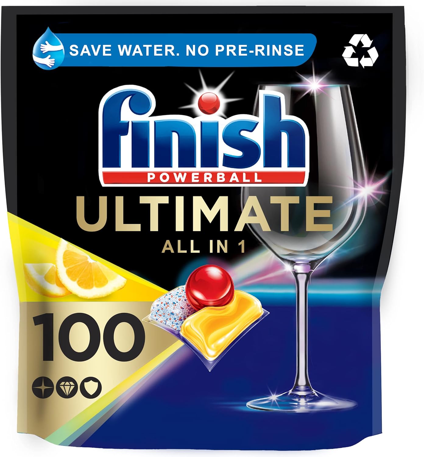 Finish Quantum Ultimate Dishwasher Tablets Lemon Scent 100's