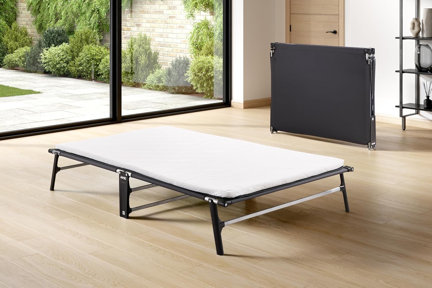 Jay-Be CE120 Compact Folding Bed Frame with Storage Cover and Mattress, Small Double