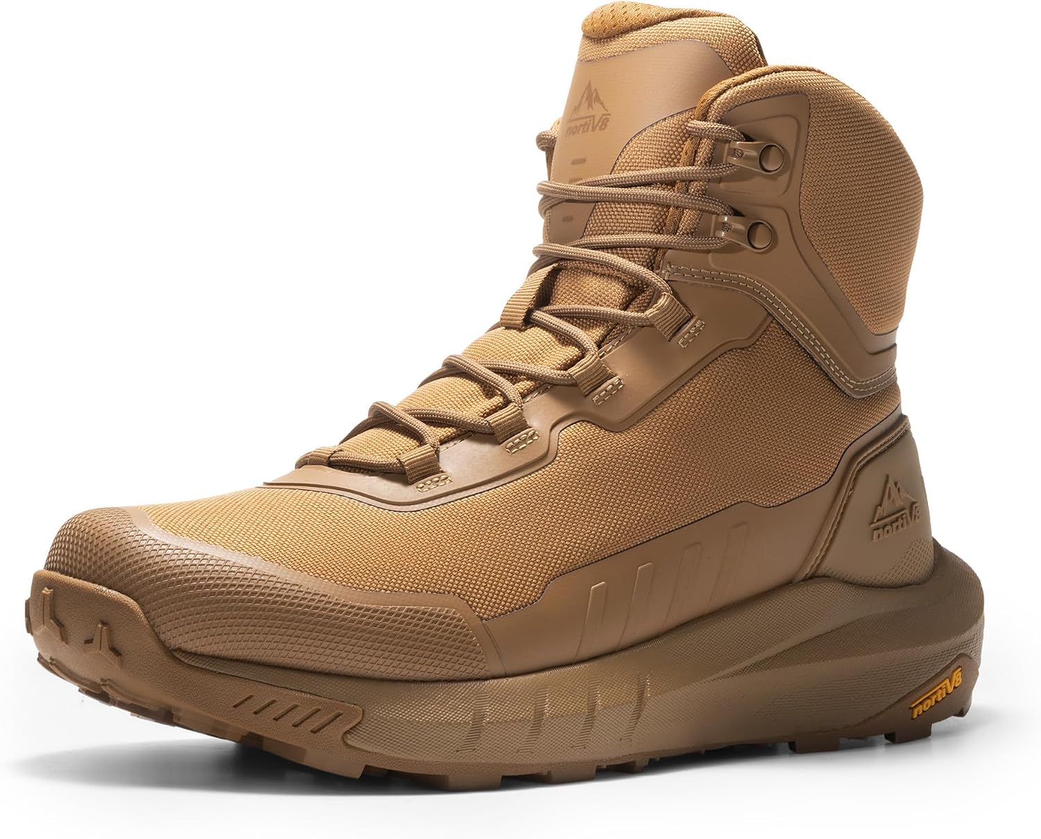 NORTIV 8 Men's Tactical Hiking Lightweight Cushion Sole for Work All Day Side Zipper Motorcycle Combat Military Boot Arch Support 8 Inches Terrascope