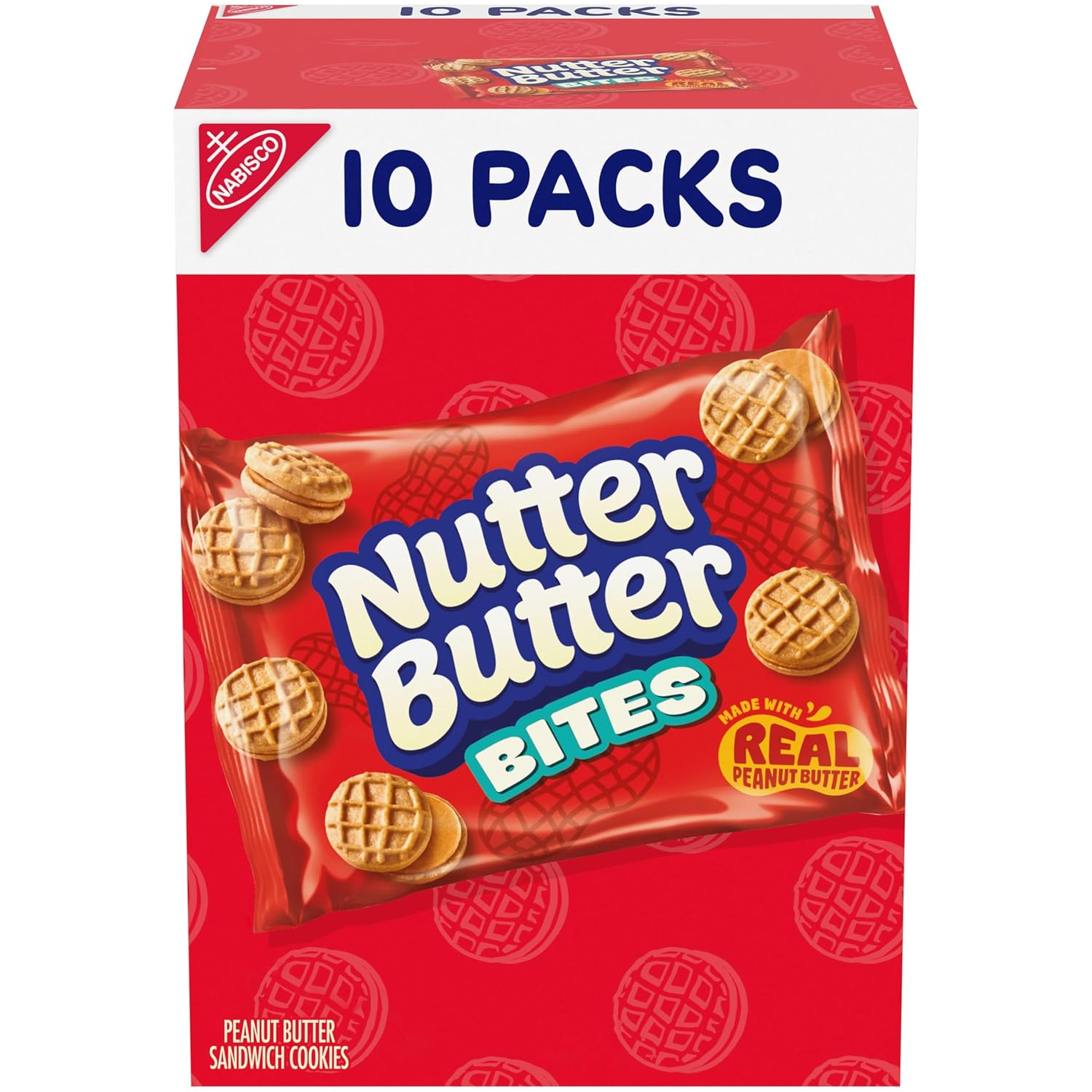 NUTTER BUTTER Bites Peanut Butter Sandwich Cookies, 10 Snack Packs
