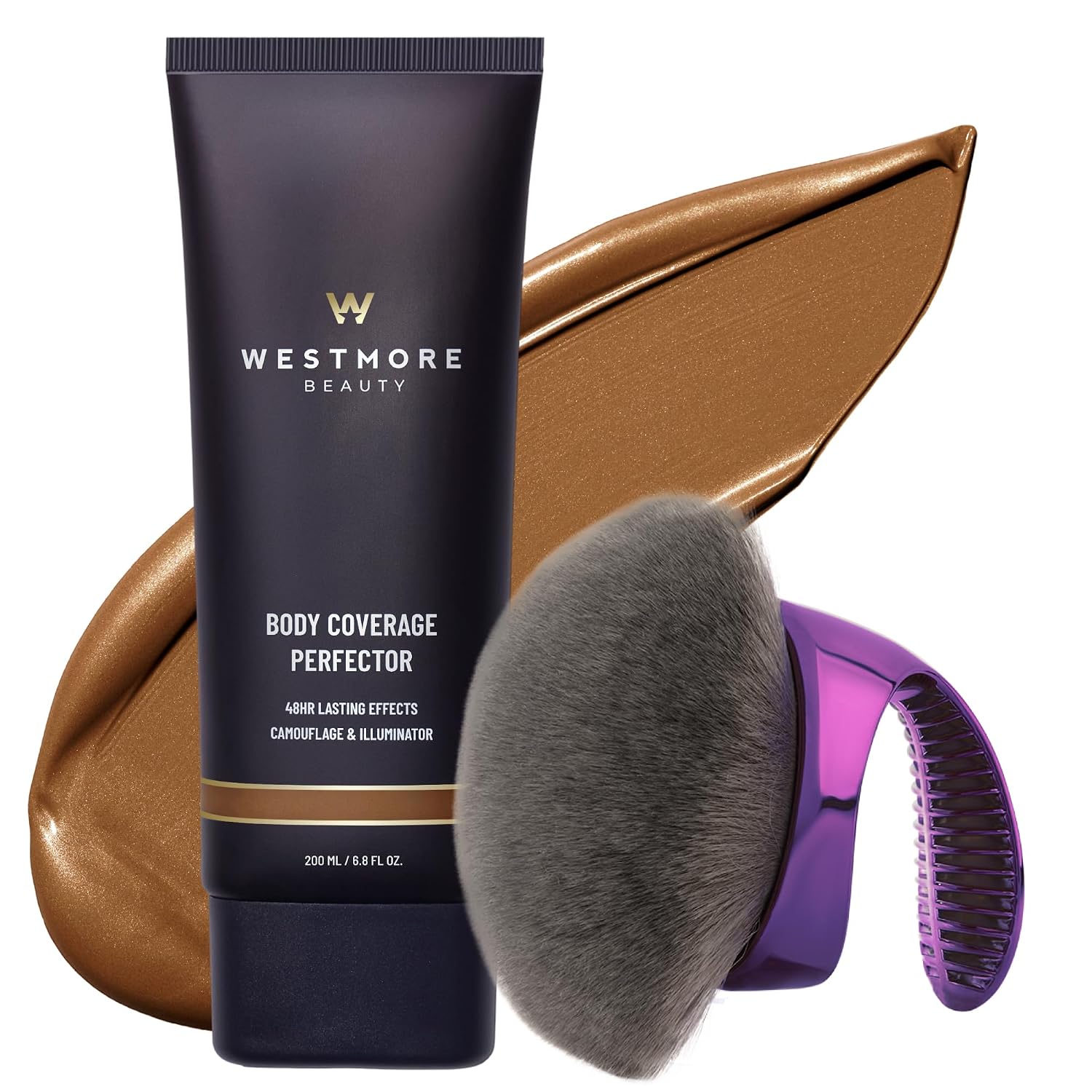 Westmore Beauty Body Coverage Perfector & Brush - Waterproof Leg Makeup- 4C