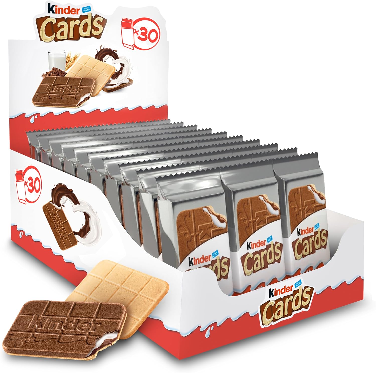 Kinder Cards Wafer Biscuit, Pack of 30 x 25.6g