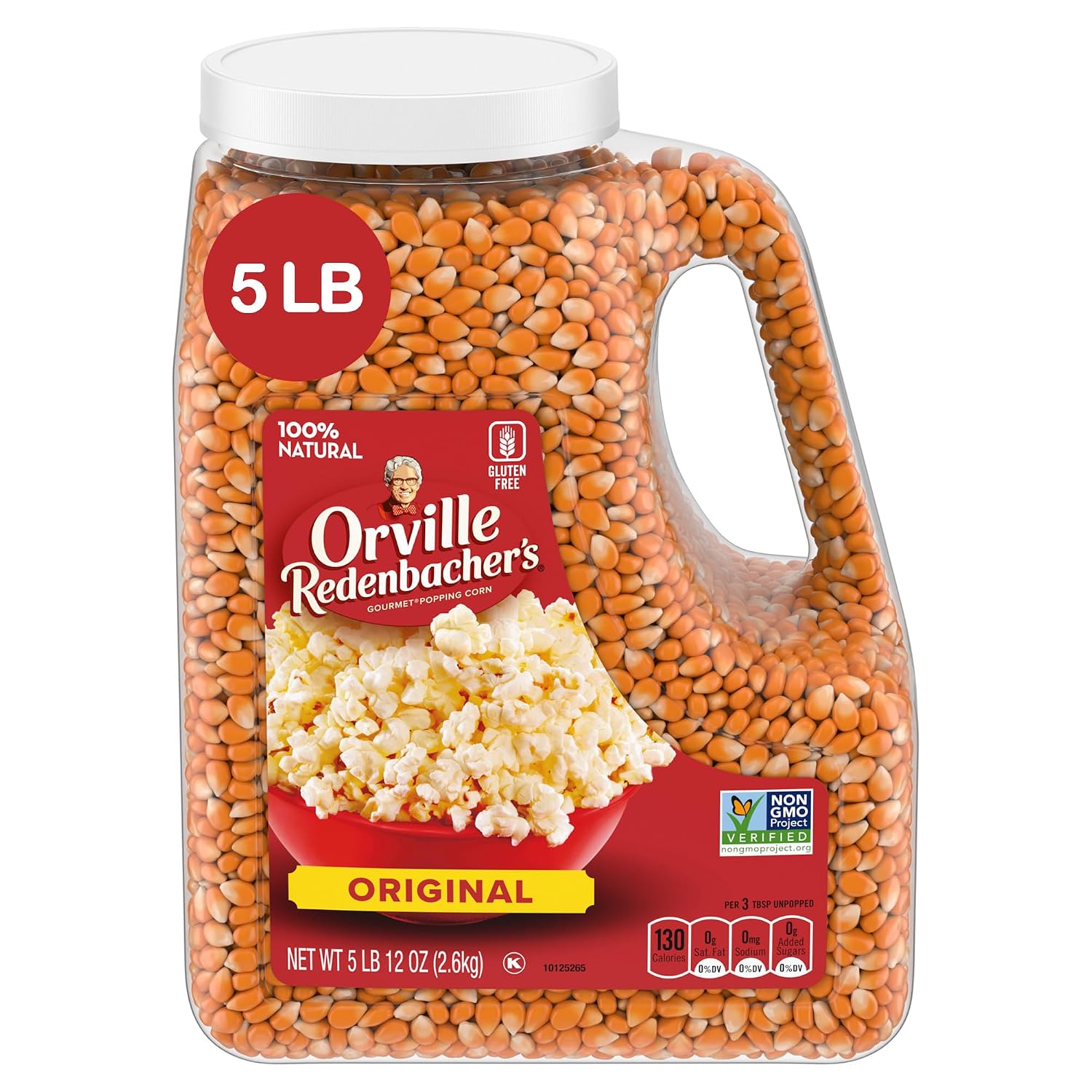 Orville Redenbacher's Gourmet Popcorn Kernels, Original Yellow, 4g Fiber Per Serving, Movie Night Supplies, 5 lb.