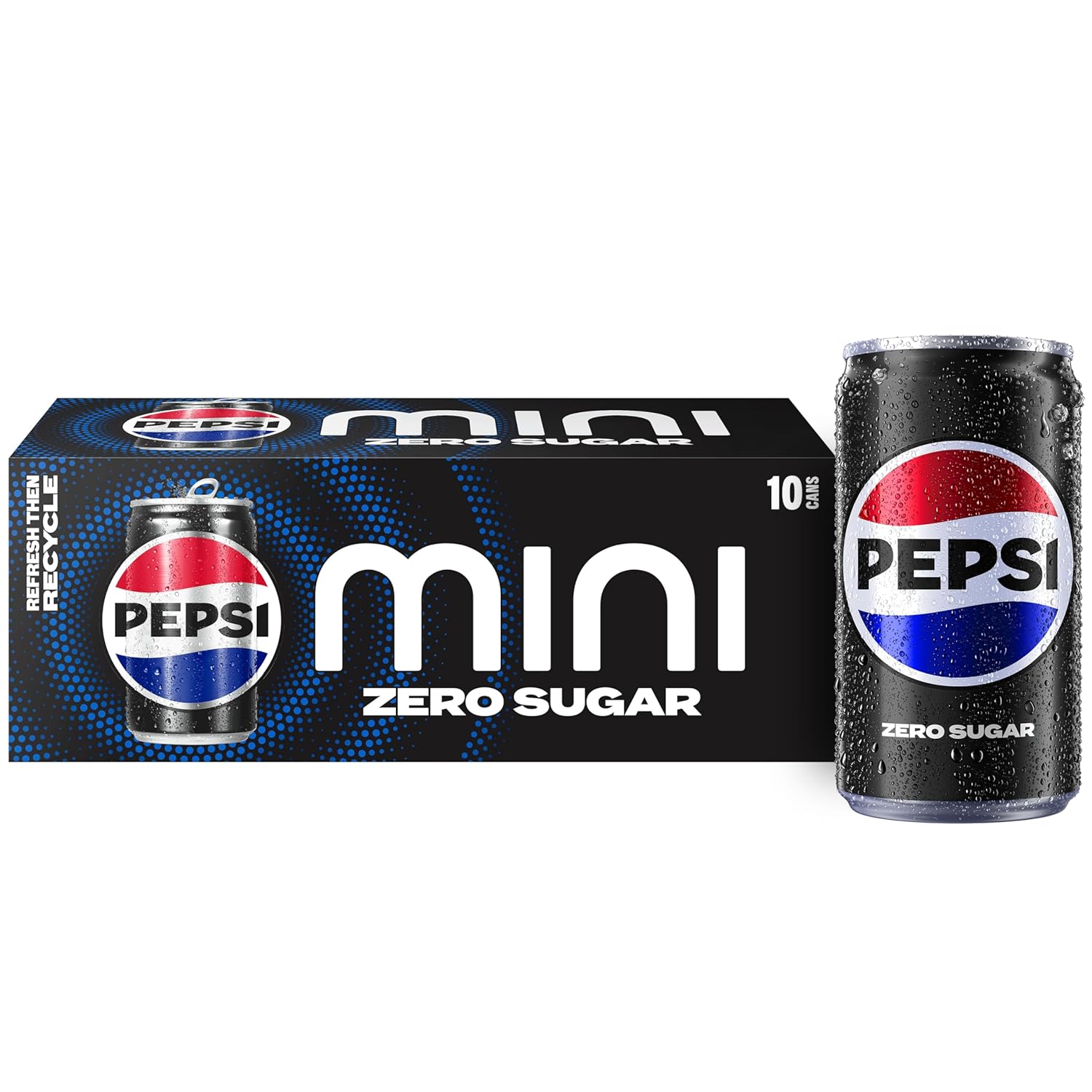 Pepsi Zero Sugar Mini Cans, 7.5 Oz (Pack of 10)