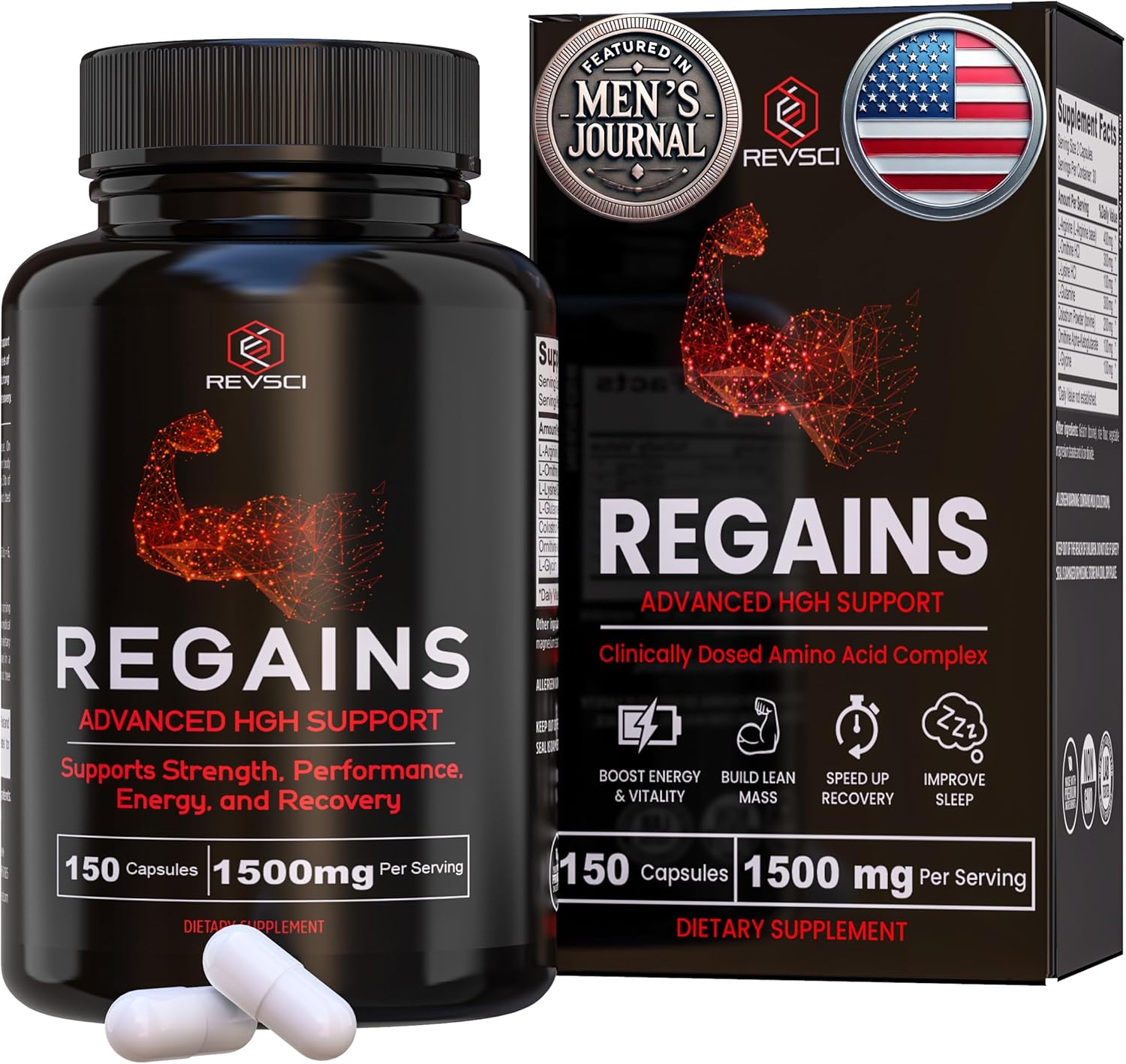 HGH Supplements for Men & Women - Regains Natural Anabolic Muscle Growth Building & Human Growth Hormone for Men, Muscle Builder for Men, Muscle Recovery Post Workout Supplement, 150 Protein Pills