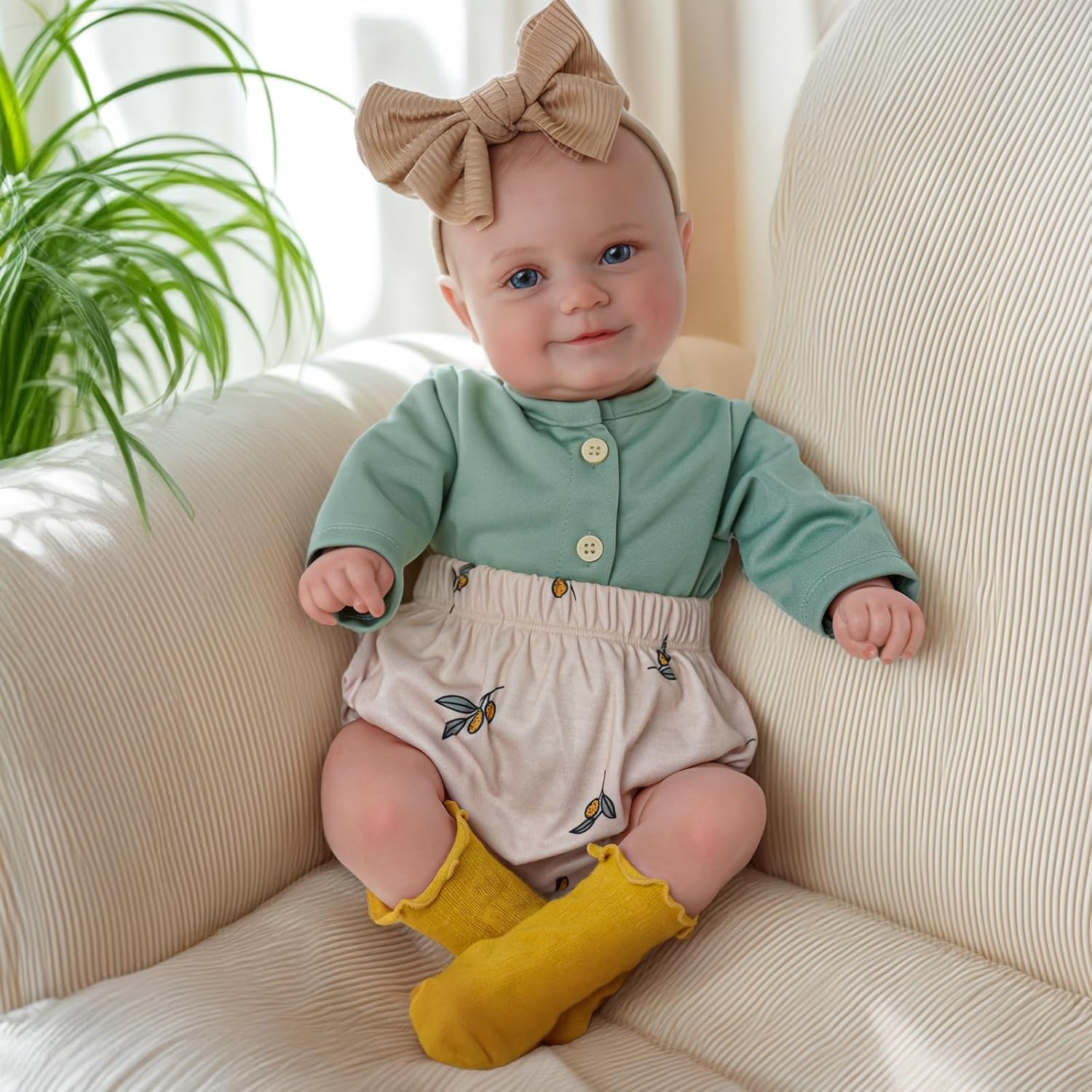 BABESIDE Reborn-Baby Dolls 20 inch Lifelike Babies Doll Cute Girls Softness vin-yl Realistic Newborn Real Life hand made Toys with Sweet Smile with Accessories for Children's Gifts