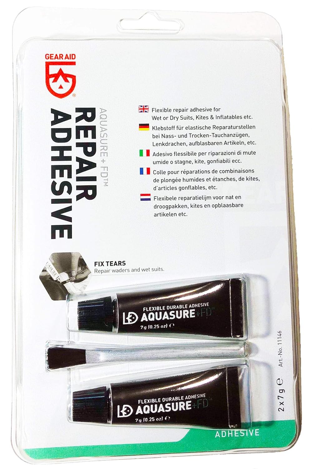 McNett Aquasure Urethane Repair Adhesive & Sealant Twin 7g Pack
