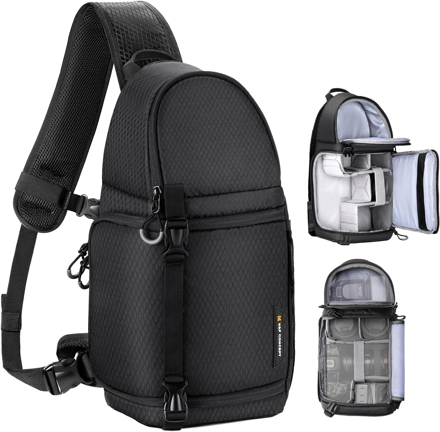 K&F Concept Camera Sling Bag for Photographers, Professional 10L Waterproof Shoulder Backpack for DSLR, SLR, Canon, Nikon, Sony Cameras