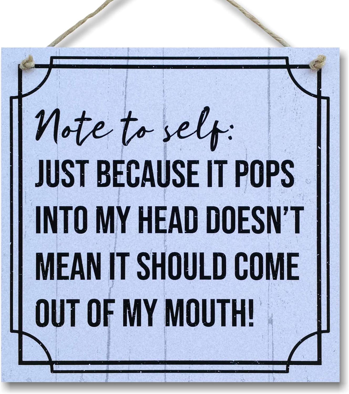 CARISPIBET Note to Self home signs funny signs house decorative plaques decorative wall art 8" x 8"