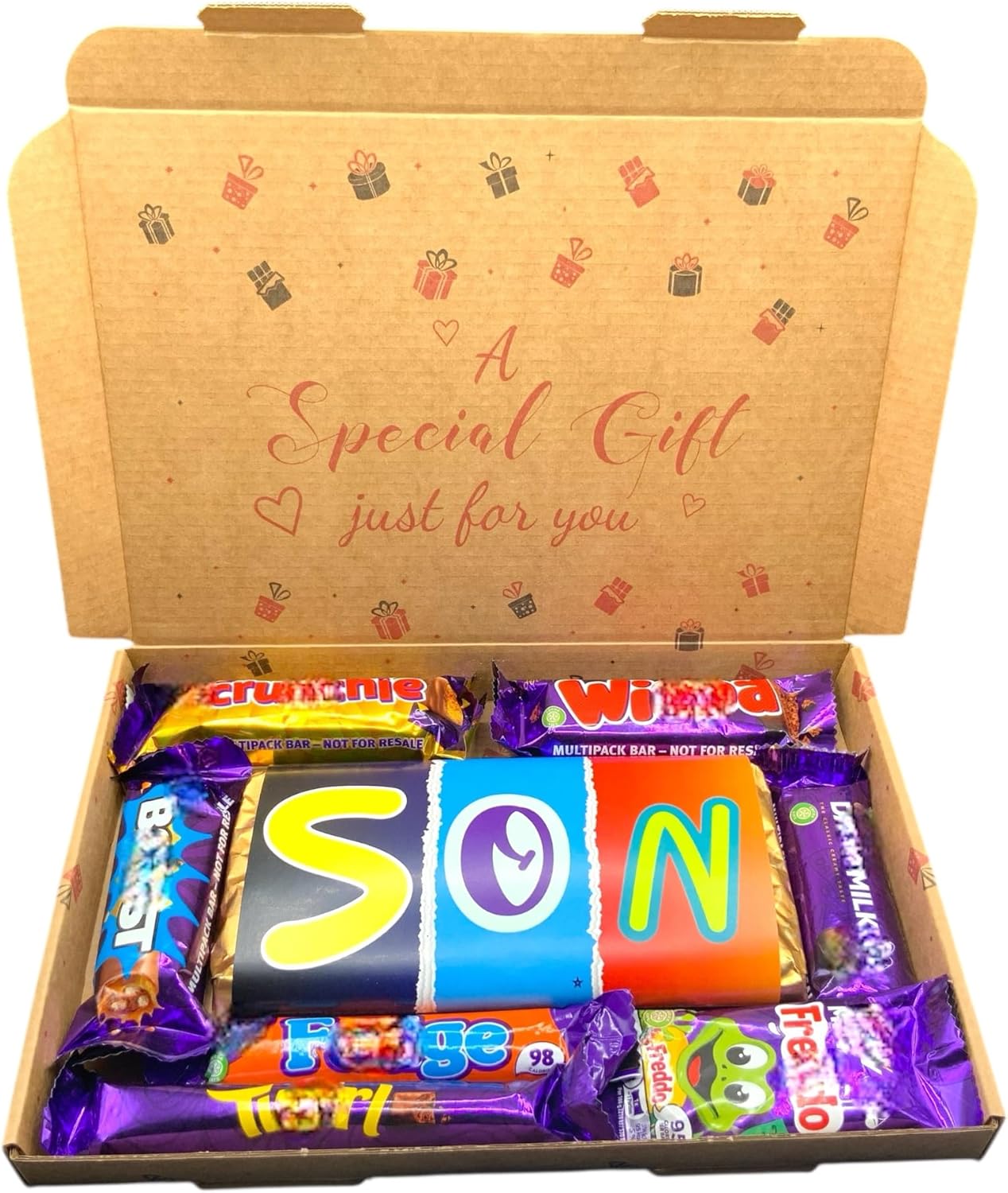Sweetie Gift Son Chocolate Hamper – Letterbox Friendly Chocolate Gift Box for Him – Christmas, Birthday, Exam, Get Well Soon, Just Because – Sweet Treats Selection for Son