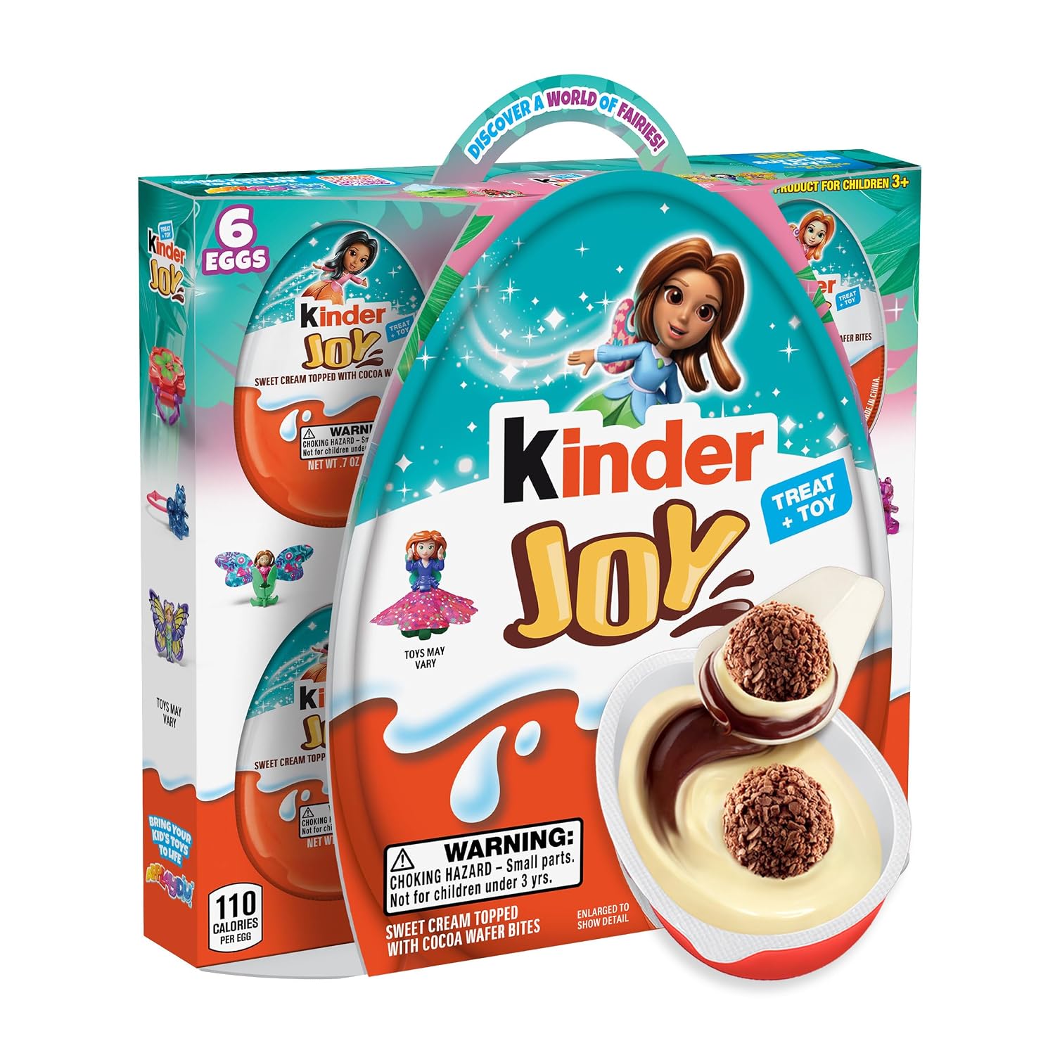 Kinder Joy Eggs, 6 Count, Treat Plus Toy, Sweet Creams and Chocolatey Wafers, Individually Wrapped, 4.2 oz