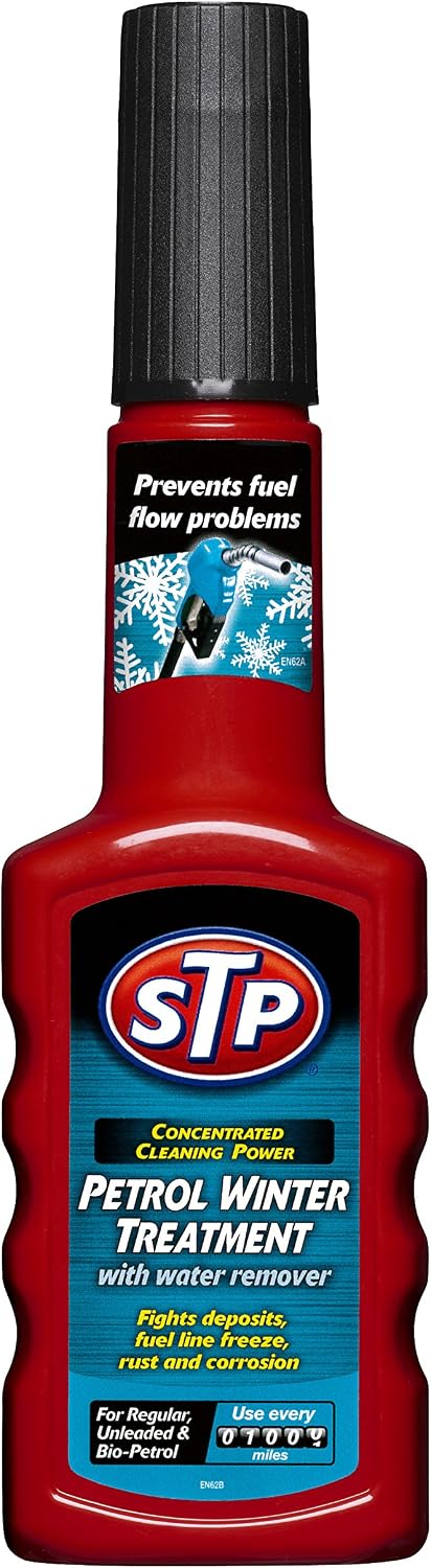 STP Petrol Winter Treatment with Water Remover 200 ml, Helps Cold Weather Starting and Protects against Fuel Line Freezing, Prevents Corrosion and Rust, Mechanical Car Cleaning Products