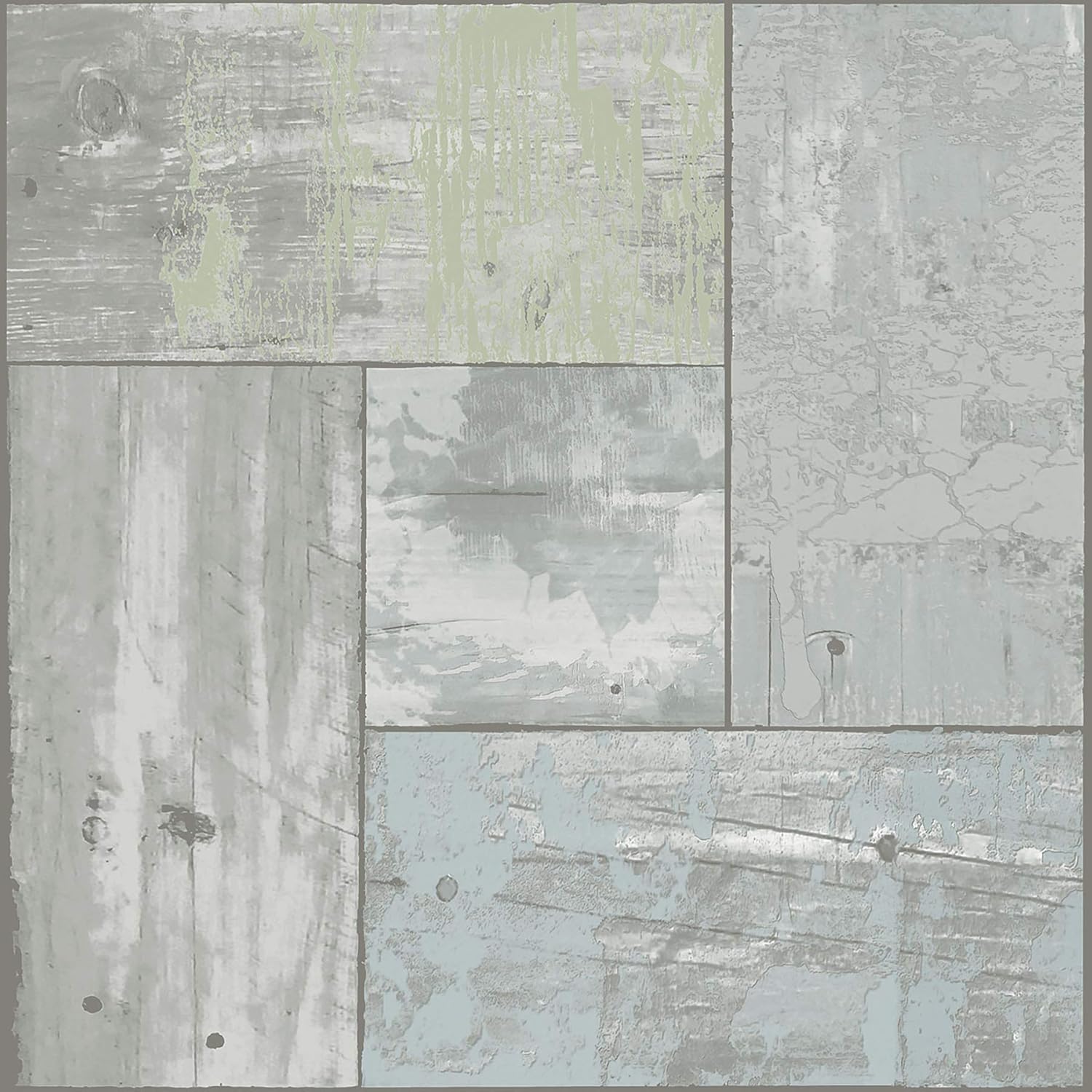 FloorPops FP3290 Boardwalk Peel & Stick Floor Tiles, Gray, 60" L x 24" W x 0.06" T