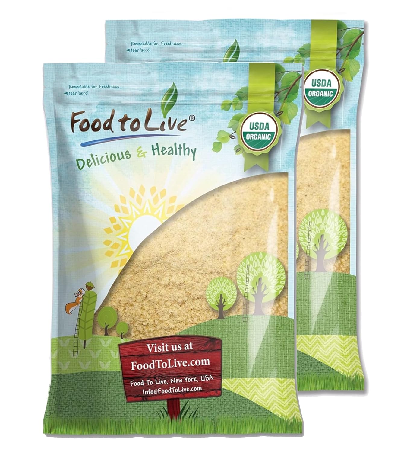 Food to Live Organic KAMUT Khorasan Wheat Flour, 20 Pounds Stone Ground Powder, 100% Whole Grain Meal, Non-GMO, Kosher, Bulk