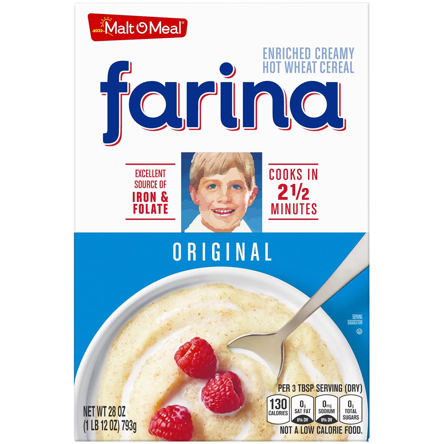 Malt-O-Meal Farina®, Original Farina Breakfast Cereal, Quick Cooking, 28 Ounce – 1 count
