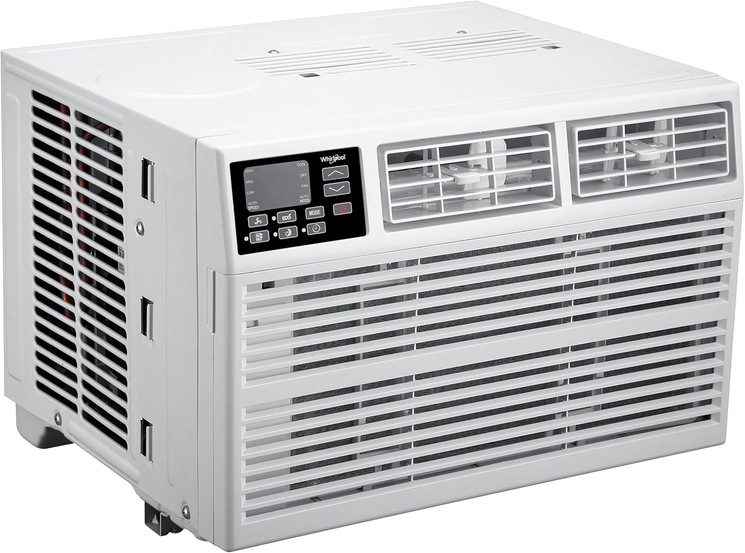Whirlpool WHAW101CW 10,000 BTU Air Conditioner with Dehumidifier, 115V, Window AC 450 Sq. Ft, Living Room, Bedroom, or Kitchen, with Remote Control, Digital Display, and 24H-Timer, Bright White