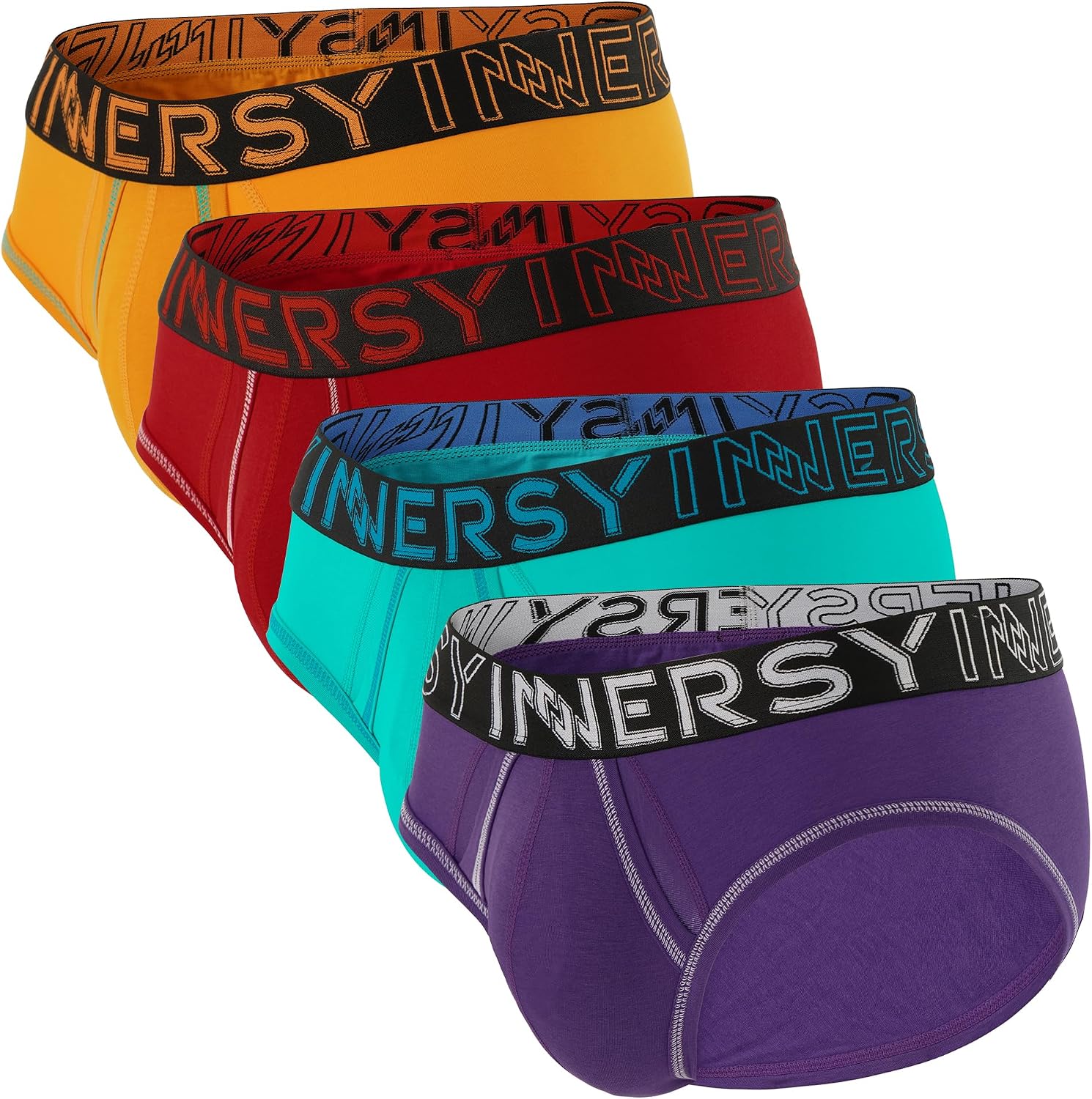 INNERSY Mens Briefs Multipack Soft Underpants with Separate Dual Pouch Pants Sports Underwear Pack of 4