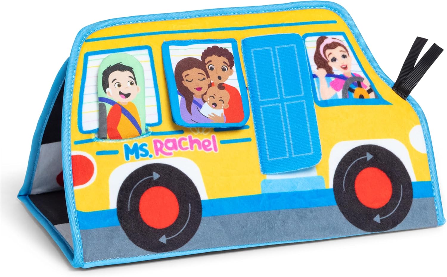 Ms. Rachel Official Tummy Time Activity Bus Folding Play Mat with Baby Mirror & Sensory Toys for Interactive Play Baby Learning Toys for Boys & Girls Ages 0-1+