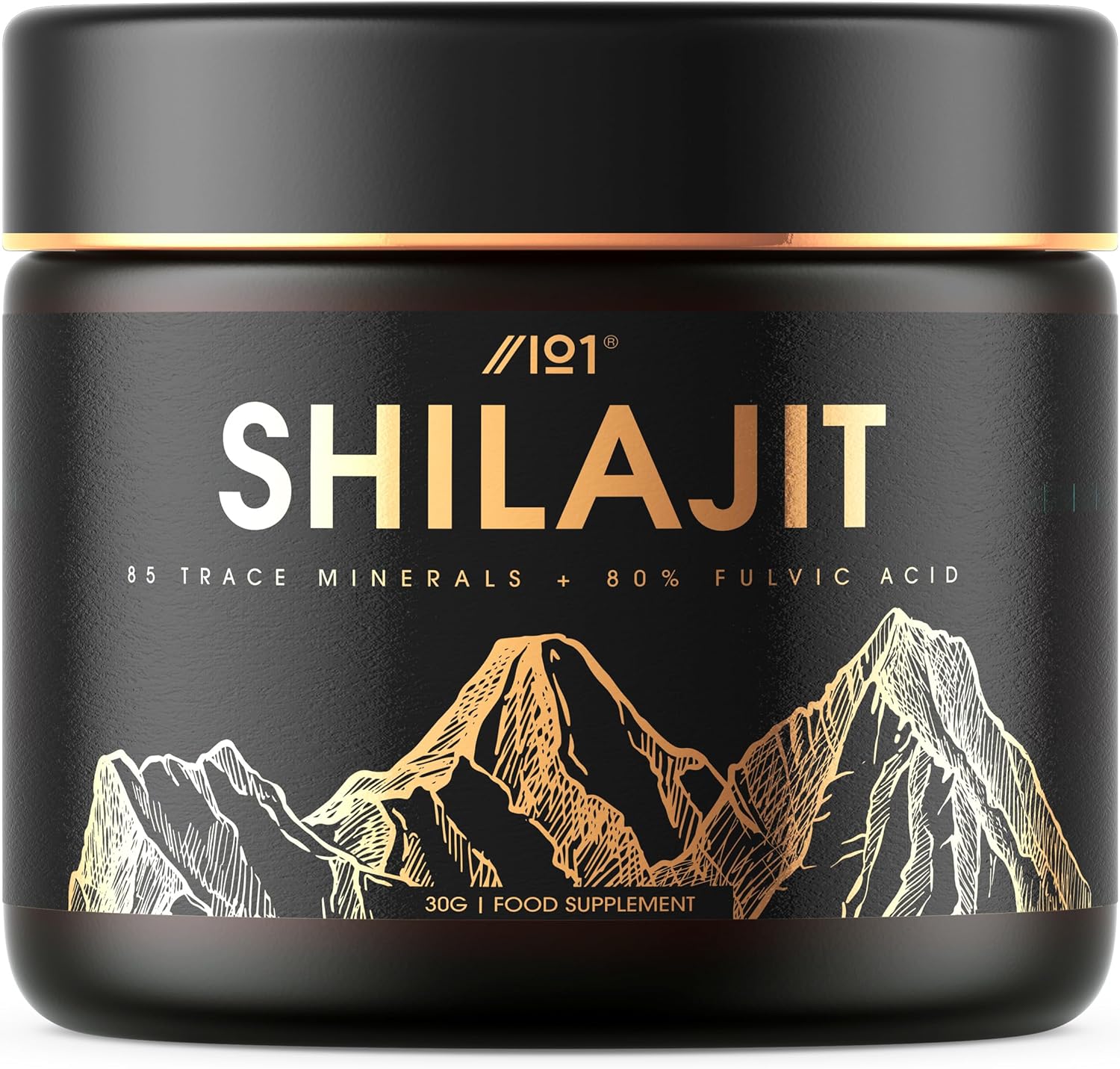 Himalayan Shilajit Resin 30g – Gold Grade 100% Pure Gilgit-Baltistan Source – Rich in 80% Fulvic & Humic Acid, Minerals – by Alpha01