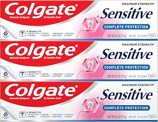 Colgate Sensitive Toothpaste, Complete Protection, Mint - 6 Ounce (Pack of 3)